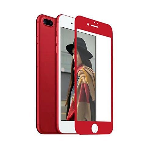 ISKIP Screen Protector for iPhone 6 6s, Tempered Glass Screen Protector 3D Curved Full Coverage 9H Hardness HD Clear Protective Film [Soft Edge] for iPhone 6 6s 4.7“ (Red)