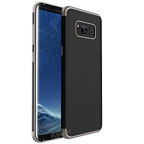 Samsung Galaxy S8 Case, EJBOTH TPU Plating Frame Phone Case Full Protection Back Cover Soft Silicone Phone Accessories Protector Shell For Samsung Galaxy S8 - Ultra Clear Anti Slip Scratch Resistant.[Dark black ]