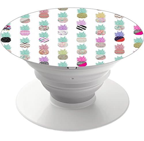 Multi-function Mobile Phone Holder.Expanding Stand and Grip Mount for Smart cell phone and tablet-Girly Exotic Pineapple Aztec Floral