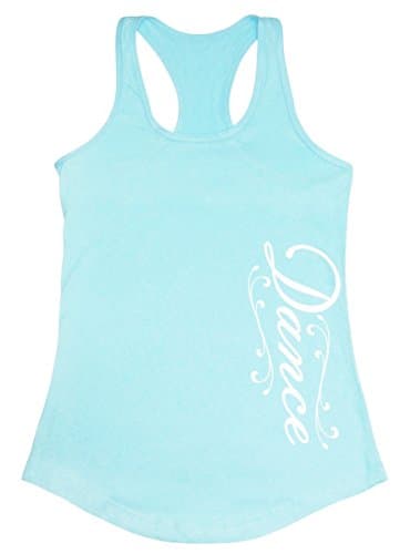 Zone Apparel Dance Women's Dance Script Relaxed Racerback Tank Top Small Island Blue