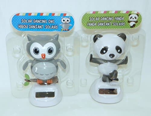 Solar Powered Dancing ~ OWL & PANDA BEAR (2-Pack) ~ 2015