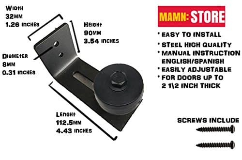 Black Bottom Guide Stay Roller Adjustable for Barn Door Hardware by MAMN