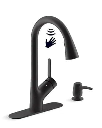 Setra Single-Handle Touchless Pull-Down Sprayer Kitchen Faucet in Matte Black K-R22898-SD-BL