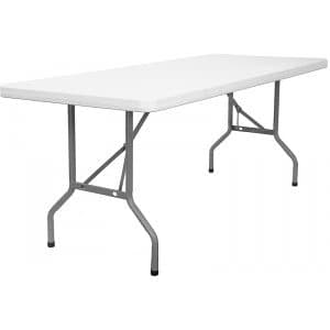 Plastic Folding Table 30” x 72” Multipurpose, Heavy Duty Utility Table for Indoors and Outdoors, Camping, Picnics, Barbecues and More - 6 Feet
