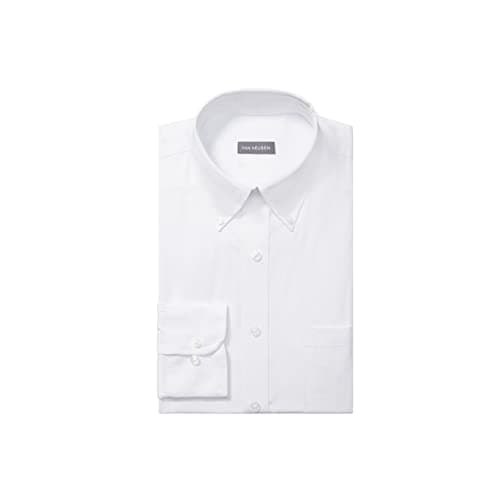 Van Heusen Men's Men's Pinpoint Regular Fit Solid Button Down Collar Dress Shirt Dress Shirt