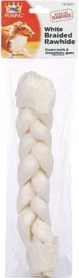 White Rawhide Braided Bread - 1 Piece Case Pack 12