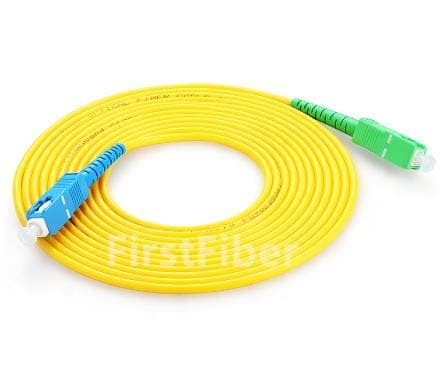 SC APC to SC UPC Fiber Patch Cable, Jumper, Patch Cord G657A Simplex 2.0mm PVC SM SC APC to SC PC Bend Insensitive (10M)