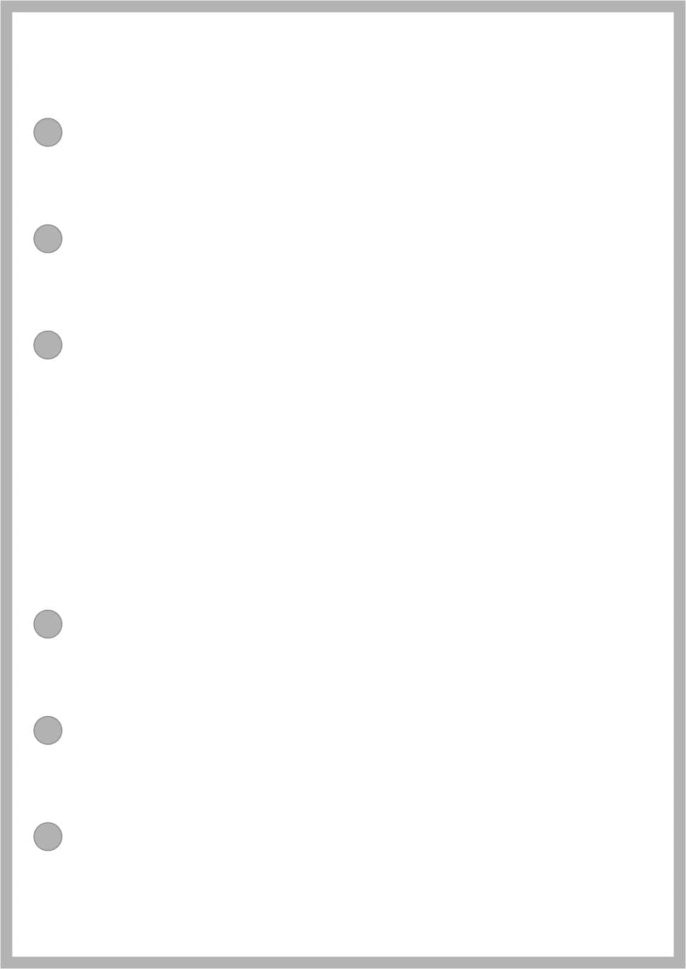 Personal-Wide Sized Blank Pages Planner Insert, Sized and Punched for Personal-Wide Notebooks (4.75" x 6.75")