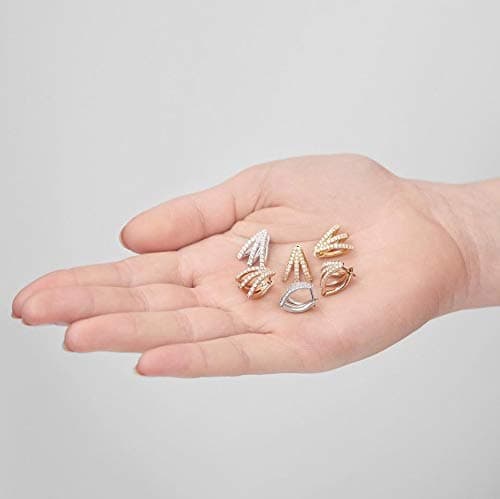 MINUTIAE Button Style Sparkling Stud Earring Silver Plated Crystal From Swarovski Stylish Ethnic Earring For Women And Girls - Silver