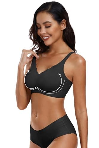OEAK Womens Wireless Bras Push Up Support Full Coverage Bralettes No Underwire Bra Comfortable Everyday Seamless Tshirt Bras