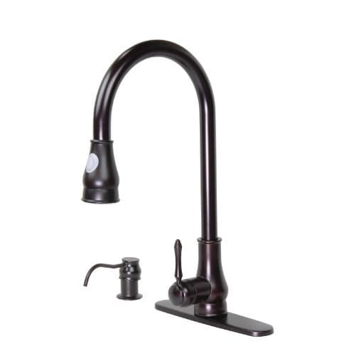 Archipelago TB001-A17ORB 18-Inch Modern Single Handle Pull Out Dual Spray Kitchen Faucet with matching Soap Dispenser (Oil Rubbed Bronze)