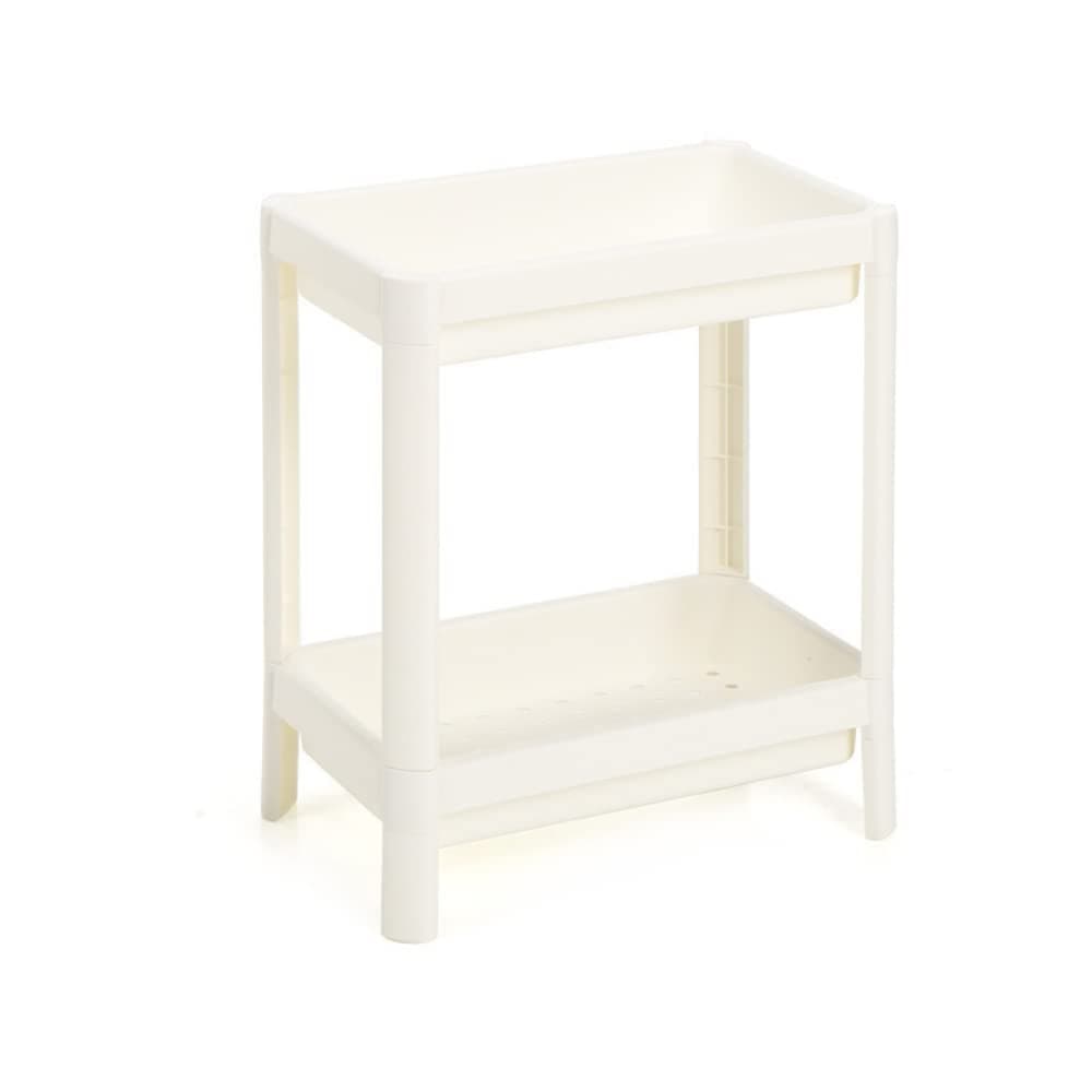 AMERTEER 2-Layer Kitchen Organizer Storage Rack, Plastic Countertop Spice Rack, Pantry & Bathroom Shelf, Under Sink Organizer, Small Space-Saving Double Layer Rack for Jars, Bottles & Condiments