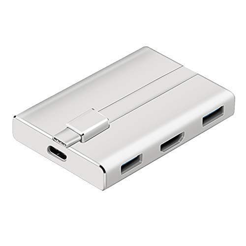 USB C Hub Shareyee 5-in-1 Type C Adapter with 100W PD Fast Charging, 4K USB C to HDMI, 3 USB 3.0 Ports, Premium USB 3.1 C Dock Compatible for MacBook Pro Chromebook and Other Type-C Laptops, Aluminum