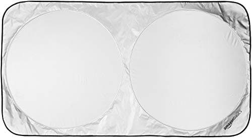 amazon basics-Polyester Car Windshield Sun Shade| Extra Large| Black