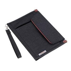 BSTKEY Multifunction A5 Documents Bag - Files Organizer Portfolio Case Notepad Carrying Bag Portable Bag Notepad Carrying Case for Travel Office Conference Business (Black)