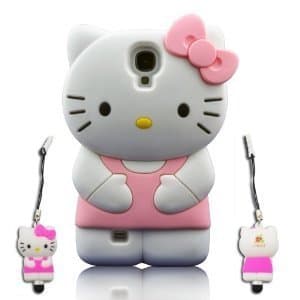 I Need's 3d Cute Soft Silicone Gel Hello Kitty Case Cover Protector Skin for Samsung Galaxy S4 SIV I9500 + 3d Hello Kitty Stylus Pen Pink