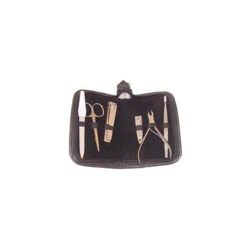 Manicure Implement Kit 6 Pc In Black Zipper Case For Men Or Women