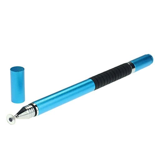 PCTC 2 in 1 Stylus Pen, Flat Point Replaceable Stylus for iPad, iPad Air, iPad Mini, iPhone, Samsung Galaxy, HP, Microsoft Surface, Dell, Nextbook, HTC and Other Touch Screen Devices (cyan)