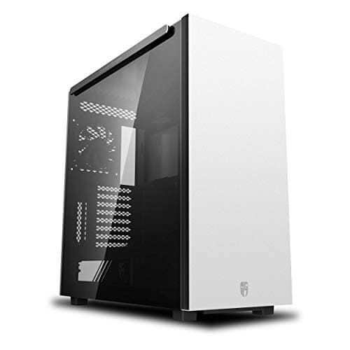 DEEPCOOL MACUBE 550 WH Full-Tower Case Concise Design Tempered Glass and Magnetic Panel 0.8mm SGCC Steel Dragon Ventilation Holes - White