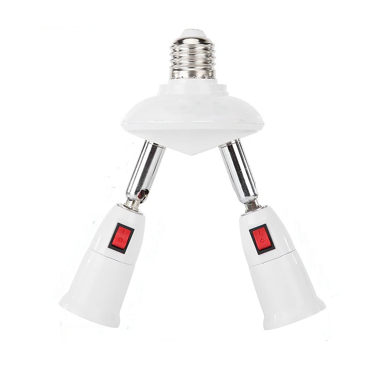 CLWHJ-360 Degrees Adjustable-2 in 1 E26/E27 Splitter Socket Adapter. E26/E27 Standard LED Bulbs 360 Degrees Adjustable 180 Degree Bendable Max Watt 120W (2 in 1)