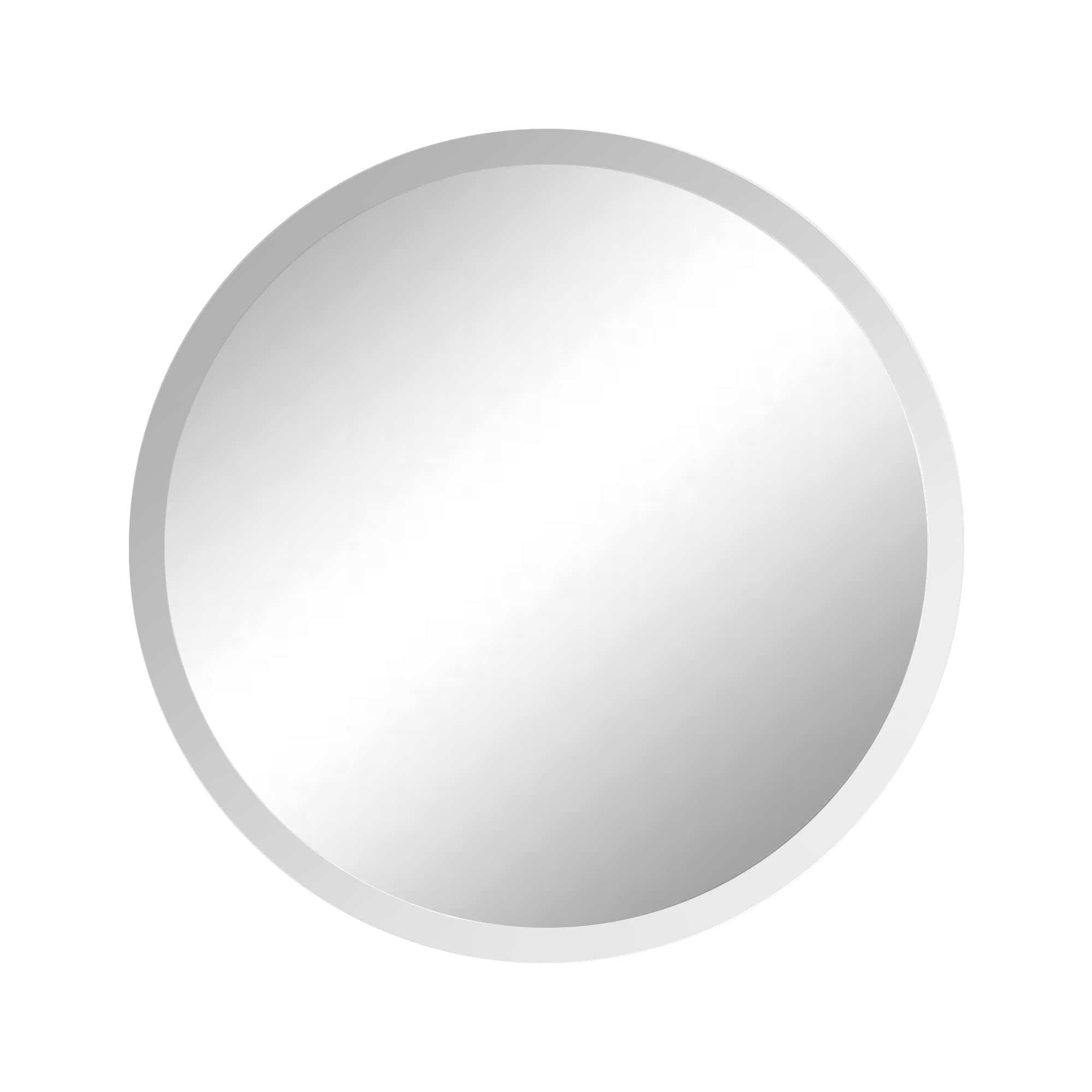 18 Inch Round Frameless Bathroom Vanity Mirror with Beveled Edge - Shatterproof Circle Wall Mounted Decorative Glass with Safety Backing for Living Room Bedroom Hallway Entryway - Fab Glass and Mirror