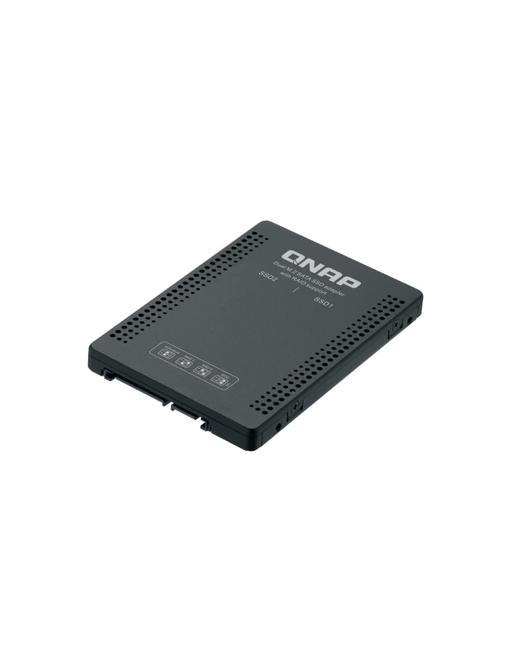 QNAP QDA-A2MAR PC NAS RAID Enabled Drive Adapter Uses Two M.2 SATA SSDs in One 2.5" SATA Drive Bay