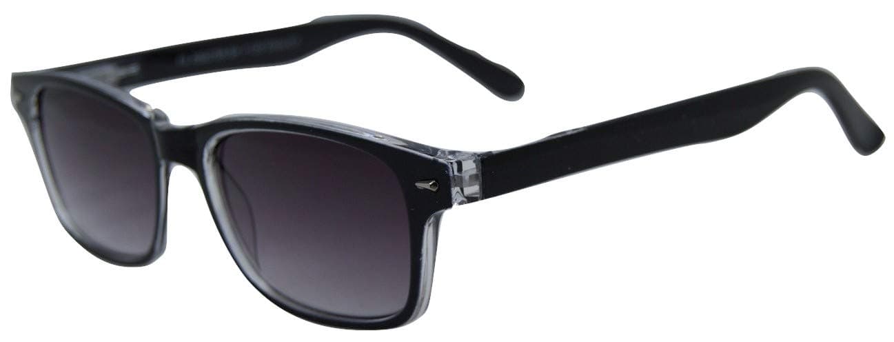 Rescue Me Classic Full Reader Sunglasses - Full-Rimmed, Rectangle Frame Cheater Glasses - Non-Polarized Lenses - Black - 2.25x