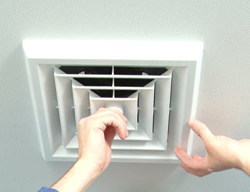 HT-GB-S1 White Square Ceiling Diffuser with 8 in. Boot