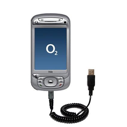 Gomadic O2 XDA Trion compatible Unique Coiled USB Charge and Data Sync cable - Charging and HotSync functions with one cable. Built with TipExchange