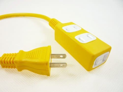 Boston World Jet Power Multi Socket Extension Plug - Power Cord - Travel Extension Cord - 3 outlet/Port -19 inch Long- Yellow Color