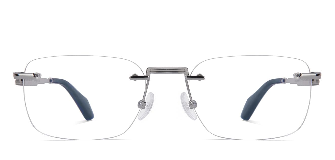 John Jacobs Blu Cut & Antiglare Zero Power Computer Eyeglasses | Urban Elegance | Rimless Rectangular Shape | For Men & Women | Wide | JJ E17071