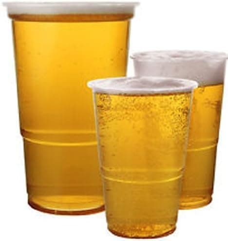 – 1000 x Clear Strong Plastic Full Pint Cups - 20oz Disposable Beer Glasses Tumblers – 570ml BPA-Free Plastic Cocktail Glasses with CE Marking – Recyclable Tumblers for Parties