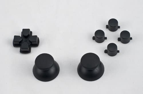 Black buttons, D-pad, Thumbstick set for Playstation 3 controller (Square, Triangle, X, Circle) Custom mod (PS3)