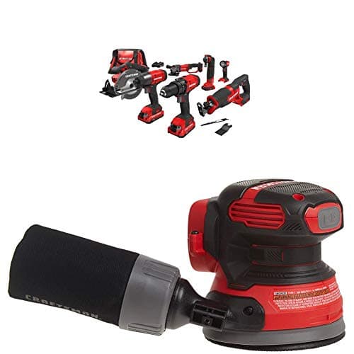 CRAFTSMAN Cordless Drill Combo Kit, 7 Tool & Random Orbit Sander (CMCK700D2 & CMCW220B)