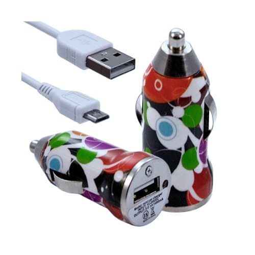 SeluxionCV12 Pattern USB Cigarette Lighter Car Charger With Data Cable For Samsung Galaxy Express
