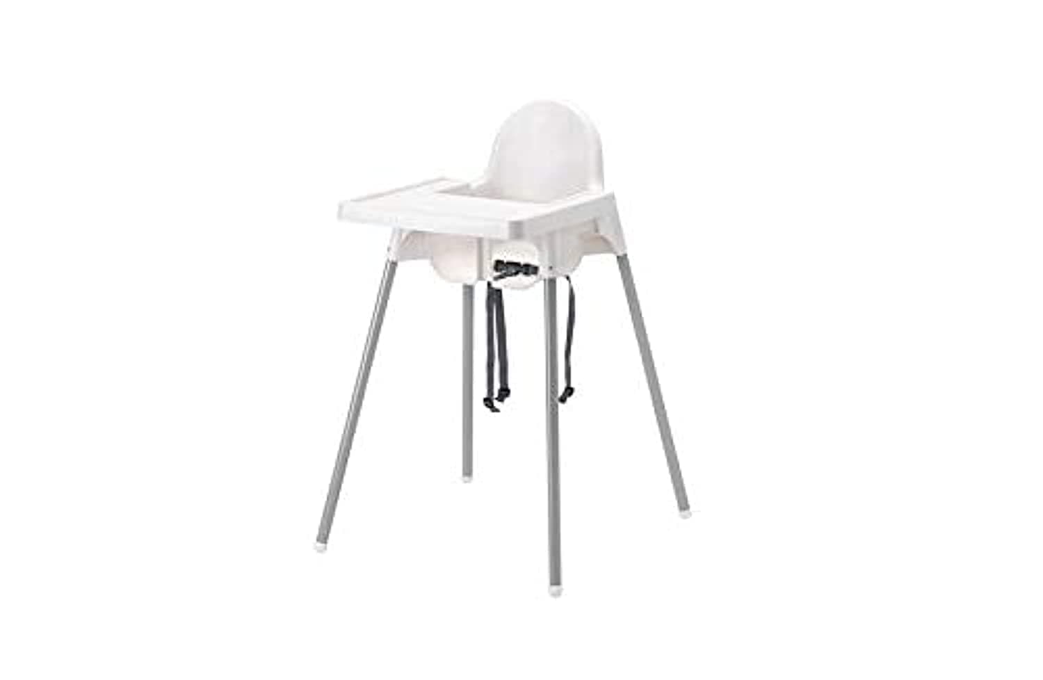 Junior High Chair with Tray, White