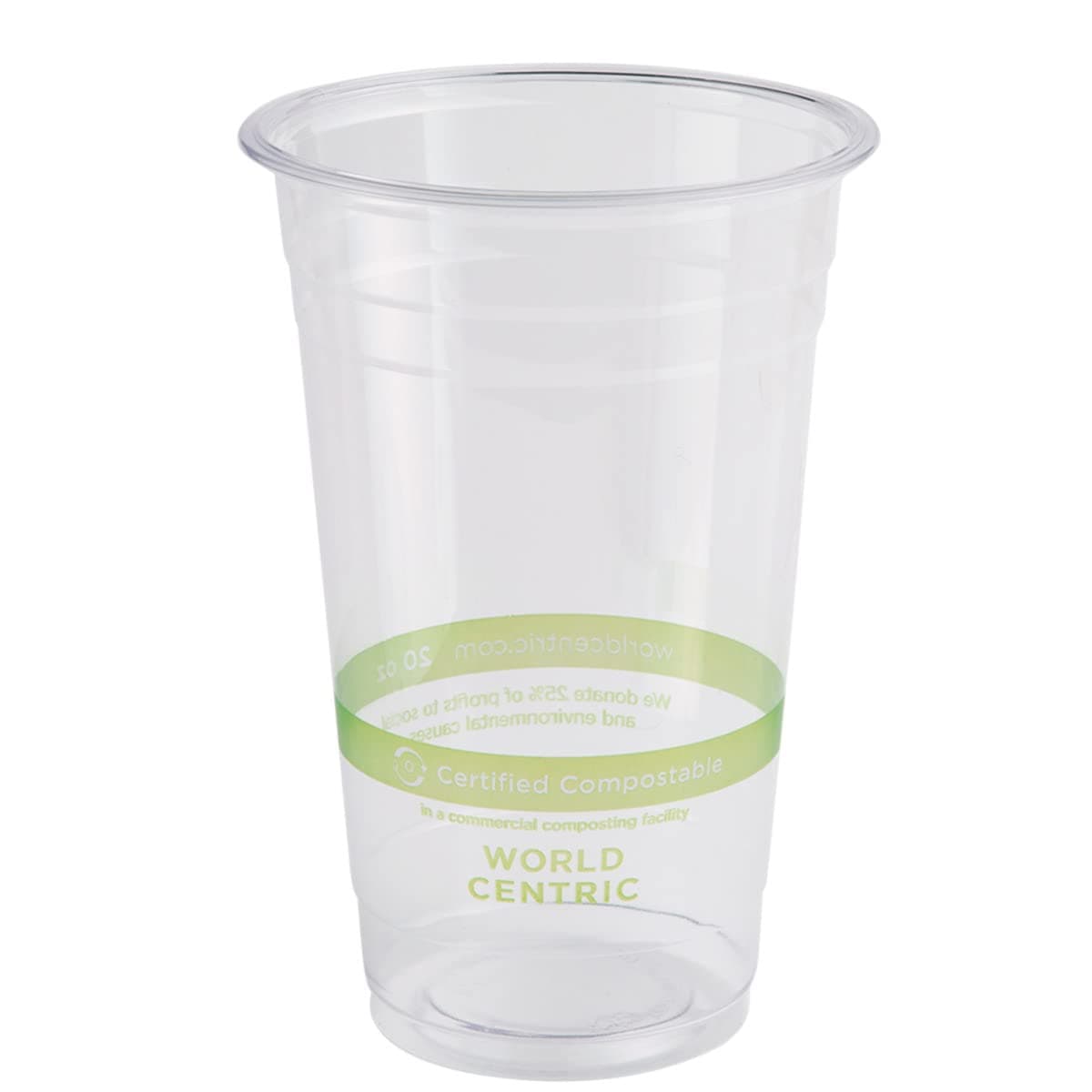 World Centric's Compostable Corn PLA Cold Cup Combo: 20 Ounce PLA Cups (CP-CS-20) and PLA Lids (CPL-CS-12) ((200 SETS: 400 UNITS)