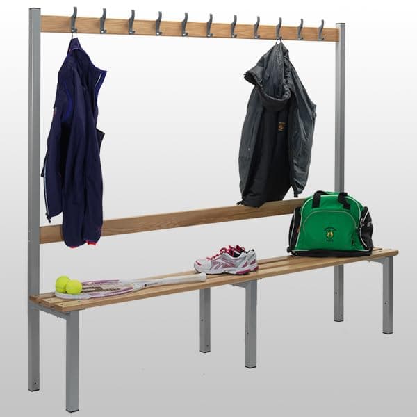 2000mm Long Changing Room Bench with 11 coat hooks