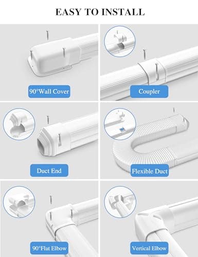 3" W 9Ft L Mini Split Line Set Cover, Air Conditioner Decorative PVC Line Cover Kit, Suitable for Heat Pumps