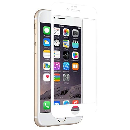 Amovo Screen Protector for iPhone 6s Plus [iPhone 6 Plus/6s Plus FULL COVER Tempered-Glass], Premium HD 0.26mm Round Angle Anti-Fingerprint Screen Glass Protector for iPhone 6 Plus (5.5") (White)