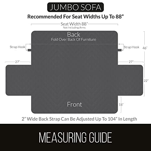 Sofa Shield Couch Slip Cover with Patented Strap, Cushion Protector, US Designed Reversible Stain and Dog Tear Resistant Slipcover, 88 inch Seat, Washable Covers for Dogs Pets, Navy Sand