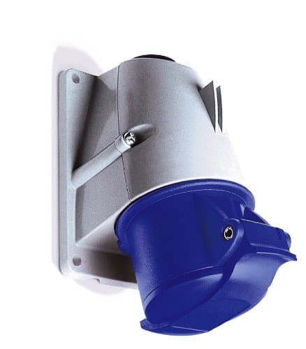 MK Commando K9214 Angled Socket Outlet 16 Amp 3P+N+E 200-250 Volt (IP44) Blue (discontinued by manuf (Old Version)