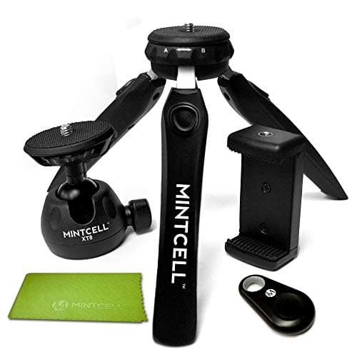 MintCell XT8 Mini Tripod with Universal Smartphone Adapter and Bluetooth Shutter Remote