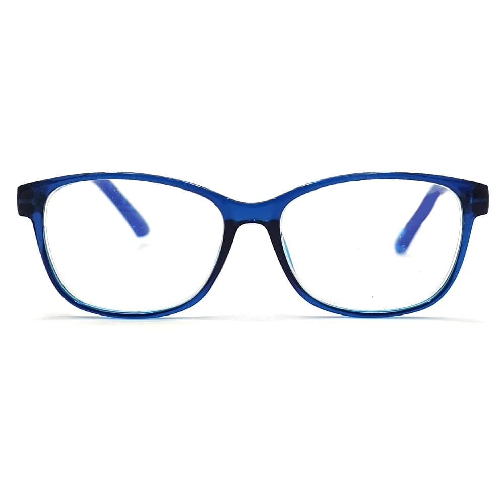 Visual Plus Blue Light Blocking Reading Glasses for Men and Women | Computer, Gaming, TV Glasses with Blue Light Protection (Blue, 2.00 Strength)