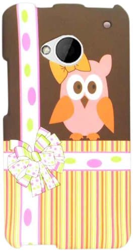 Cell Armor Snap-On Case for HTC One - Retail Packaging - Colorful Owl/Brown