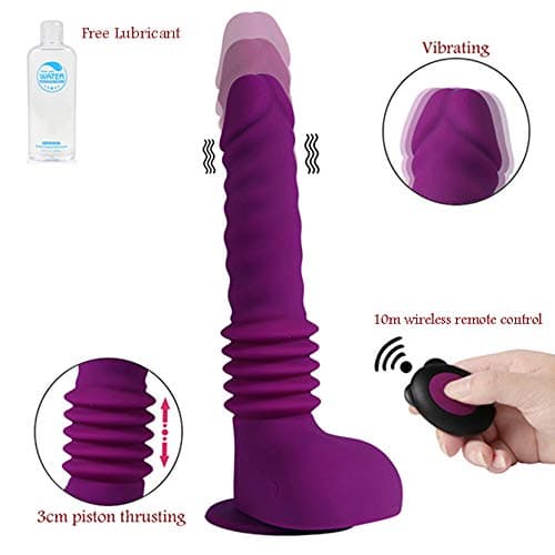 9.05 in Thrusting Viberating-Ďîldɔ with Suction Cup and Wireless Remote Control 6 Speed Patterns Automatic Toys for Women and Men Waterproof & Rechargeable