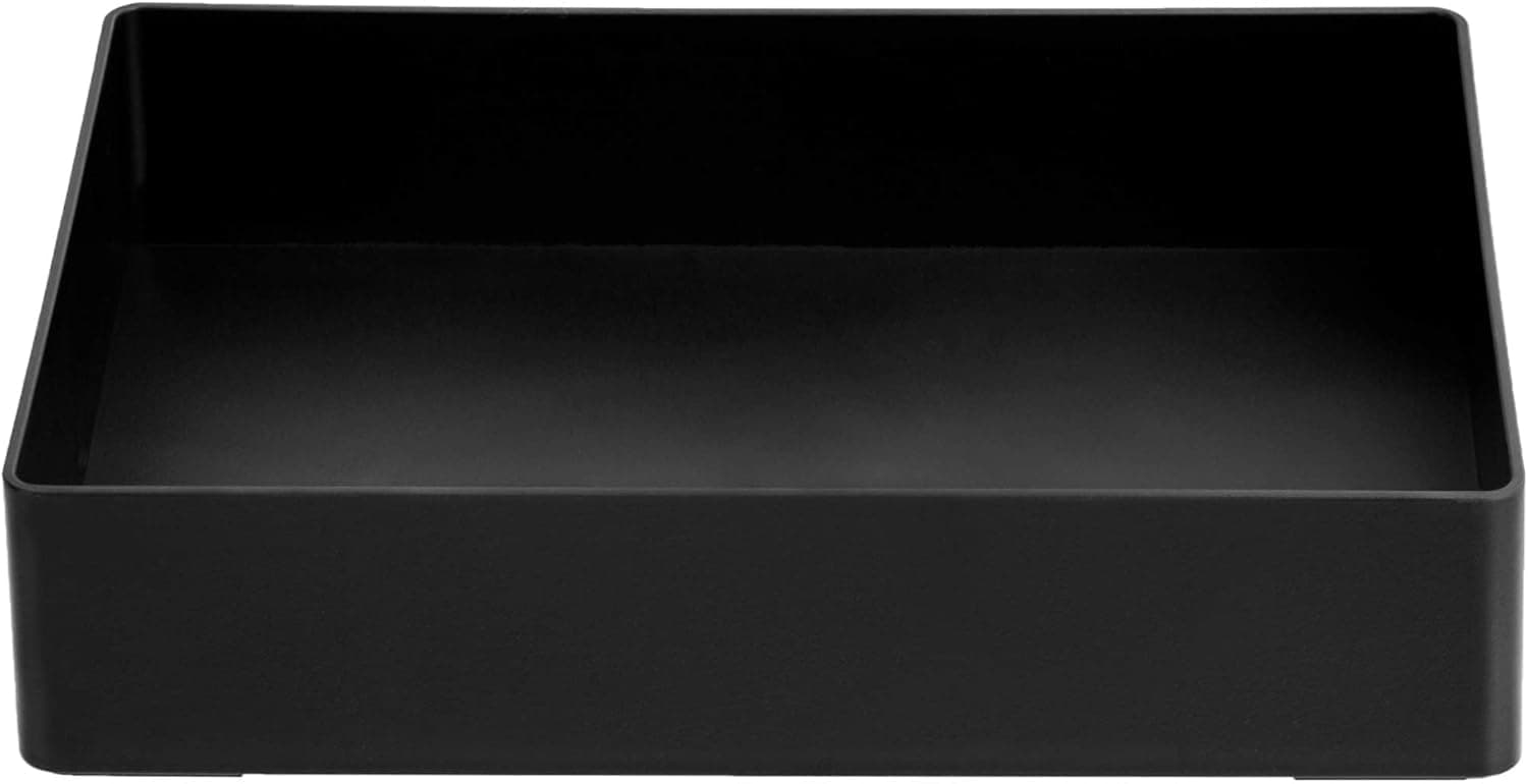 AmazonBasics Accessory Tray Storage Plastic Organizer Rectangular Black Length 23.8 cm x Width 17 cm x Height 5 cm