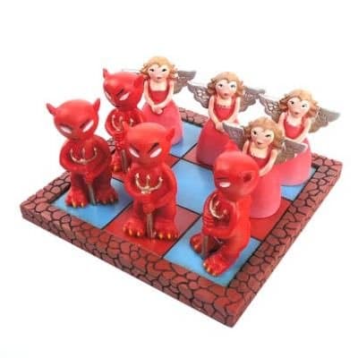 Purple Puffin Angel vs Devil Tic Tac Toe