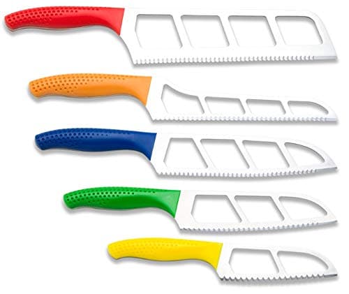 Easy Slice Five Knife Pack Set With Scalloped Double Serrations