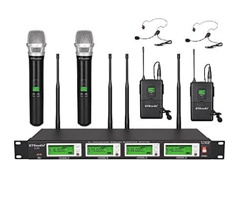 4x800 Selectable Frequency Channels UHF Diversity Wireless Hand-held/Lavalier/Lapel/Headset Microphone Mic System 400fts